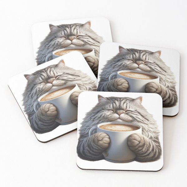Item preview, Cat with coffee designed and sold by ElianNB.