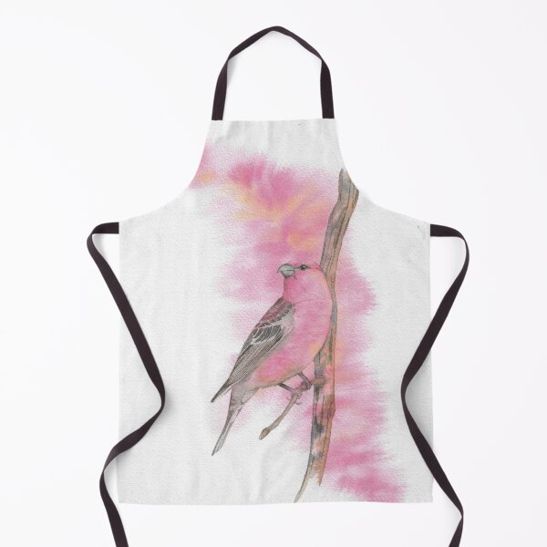 Item preview, pine grosbeak watercolor bird portrait designed and sold by L'Atelier Oranjade.