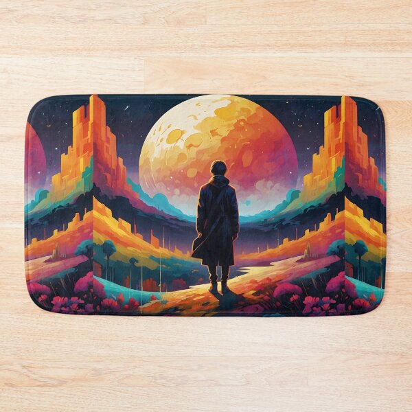 Item preview, Creative artnaturals interacting colors of a traveler and the moon designed and sold by Al-Light.