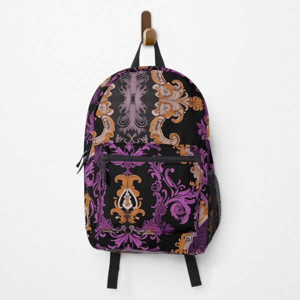 Item preview, Purple Majesty - Regal Baroque Pattern with Golden Accents on Black designed and sold by David Balzen.