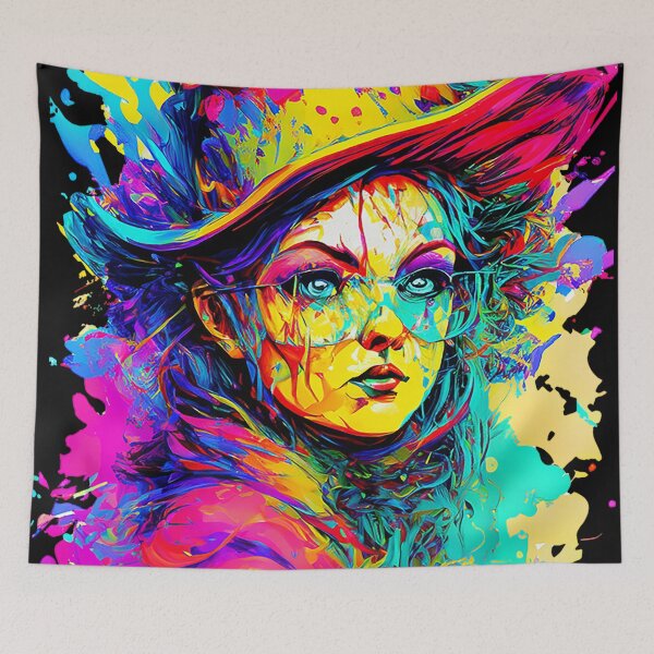 Item preview, A Woman With Colorful Paint Splashes. designed and sold by ffcstore.