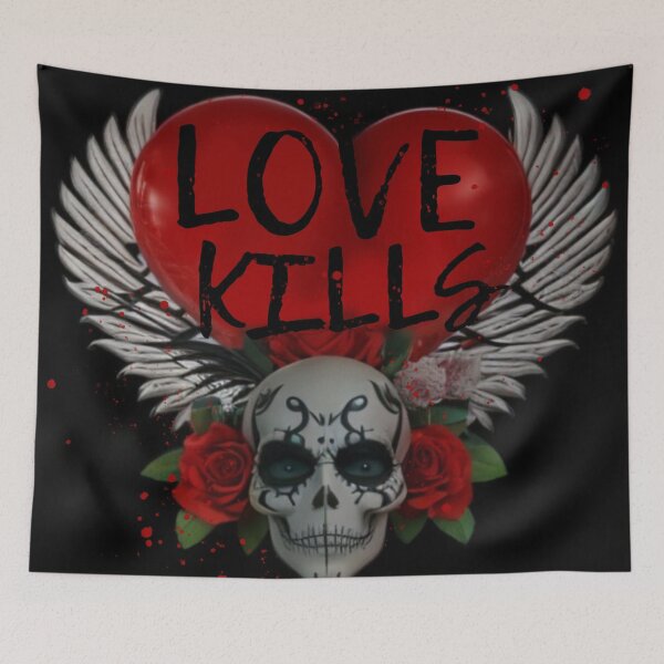 Item preview, SKULL - LOVE KILLS designed and sold by inarausch2023.