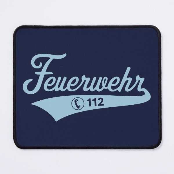 Item preview, Fire department Tel. 112 (emergency call / fireman / lettering / sky blue) designed and sold by MrFaulbaum.