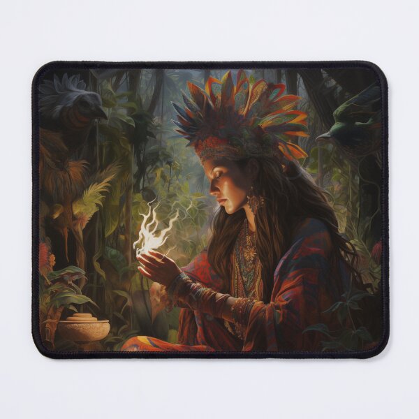 Artikelvorschau, DMT-Kunst ... Mutter Ayahuasca ... Schamane entworfen und verkauft von TheGlassPortal.