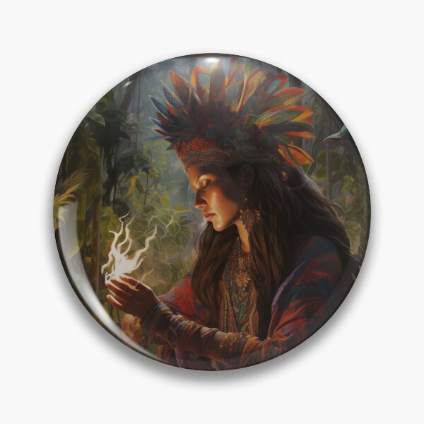 Artikelvorschau, DMT-Kunst ... Mutter Ayahuasca ... Schamane entworfen und verkauft von TheGlassPortal.