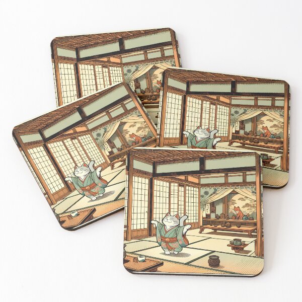 Item preview, Bakeneko Dancing in a Teahouse designed and sold by agramthedragram.
