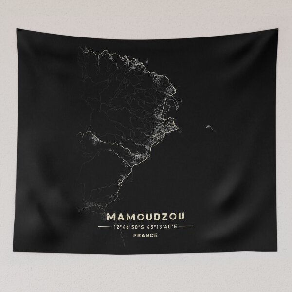 Item preview, Map of Mamoudzou Black and white designed and sold by Jerhus.