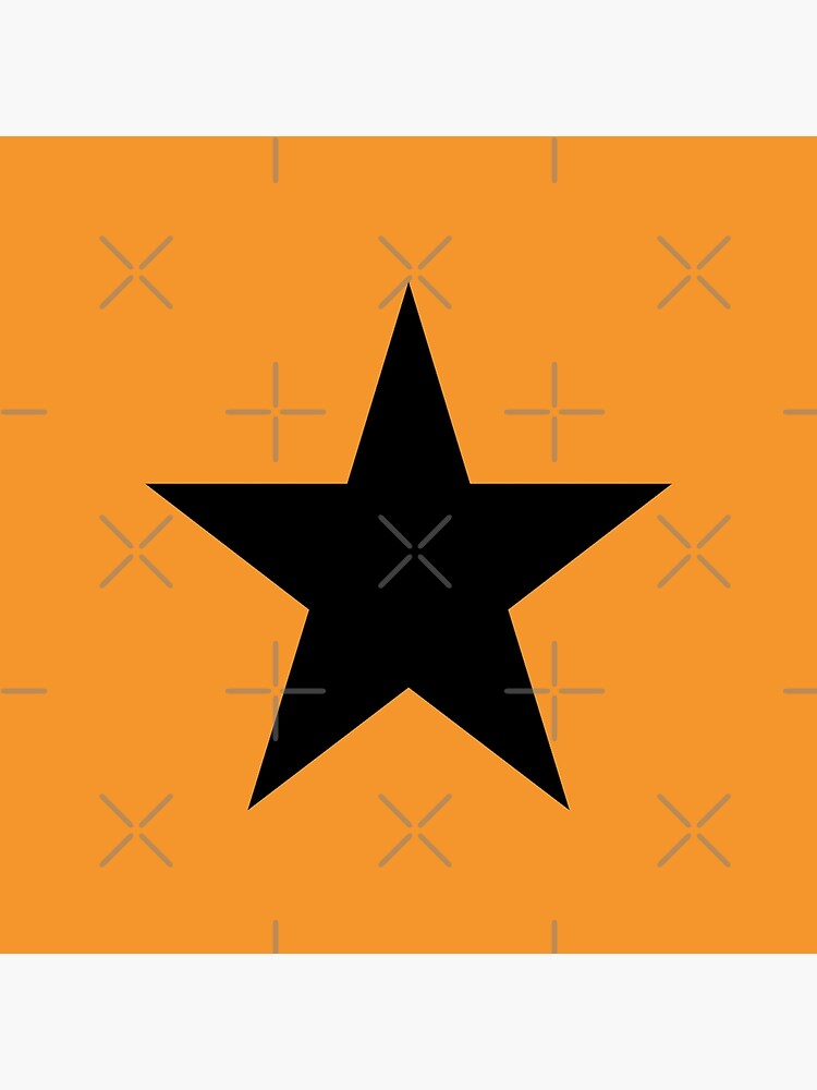 Single BLACK STAR on an ORANGE Background