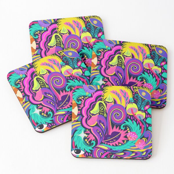 Item preview, Multicolored Psychedelic Floral Vivid Patterns designed and sold by Easywear.