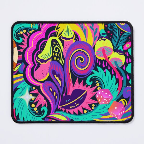 Item preview, Multicolored Psychedelic Floral Vivid Patterns designed and sold by Easywear.