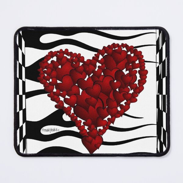 Item preview, RED HEARTS IN A BLACK FRAME designed and sold by inarausch2023.