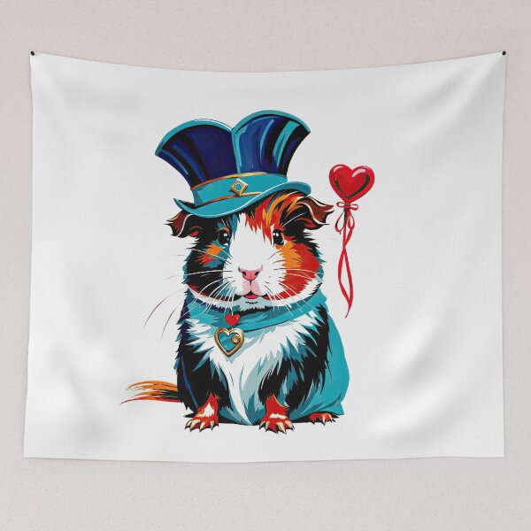 Item preview, Turquoise Rebel, Warrior guinea pig Valentine's day designed and sold by filusattila.