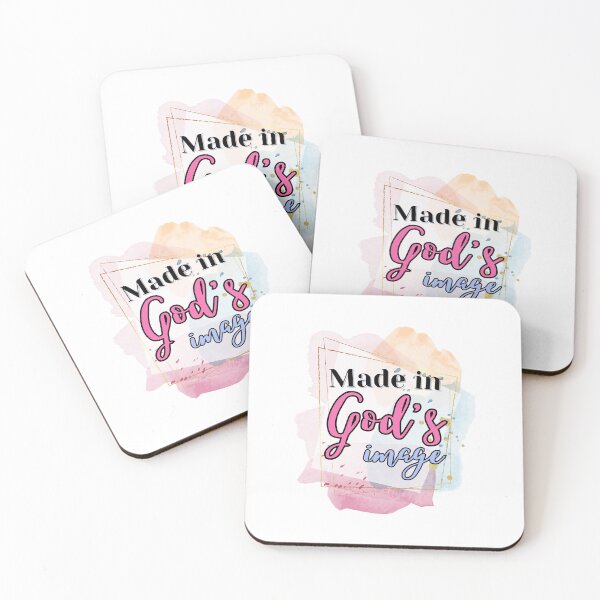Item preview, Made in God's Image Gold Frame Pink Watercolor Quote  designed and sold by FreedByJesus.
