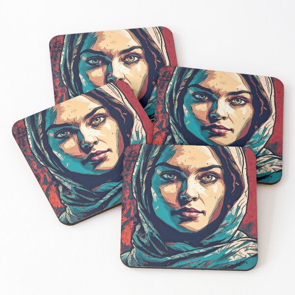 Item preview, Introspective Gaze: Vibrant Comic-Style Portrait designed and sold by Cheeky Companions.