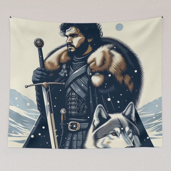 Item preview, Robb Stark and His Wolf - Game of Thrones designed and sold by kgbgallery.