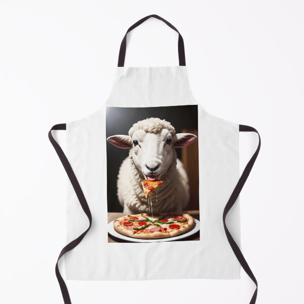 Item preview, Picture of a sheep eating pizza designed and sold by pretty-Designed.