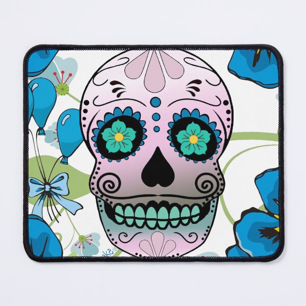 Item preview, FANTASY SKULL WITH BLUE VIOLETS designed and sold by inarausch2023.