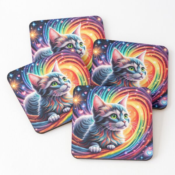 Item preview,  Burst of Rainbow Colors Cute Cat designed and sold by purplesensation.
