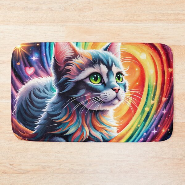 Item preview,  Burst of Rainbow Colors Cute Cat designed and sold by purplesensation.