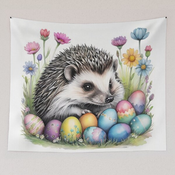 Item preview, Colorful Festive Easter Eggs Easter Bunny Spring Flowers Version 221 designed and sold by DreamingAwake1.