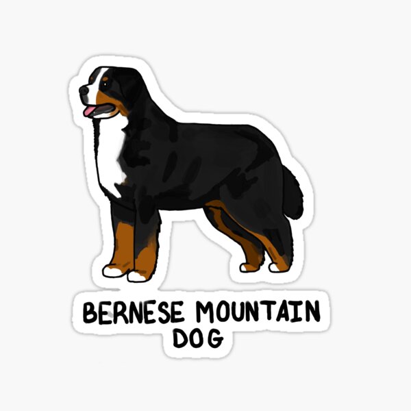 Item preview, Bernese Mountain Dog with Label designed and sold by AriamarArt.