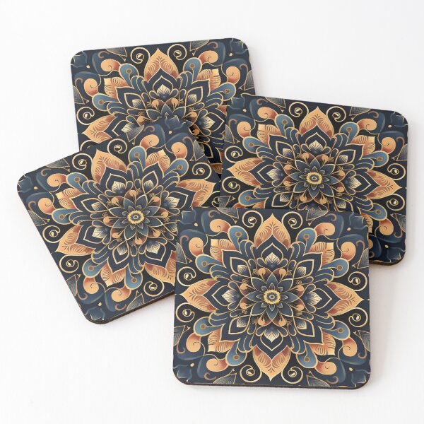 Item preview, Blue and Gold Floral Design designed and sold by Mr-Sunaryo.