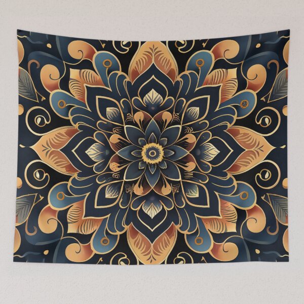 Item preview, Blue and Gold Floral Design designed and sold by Mr-Sunaryo.