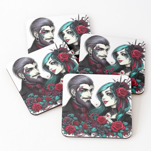 Artikelvorschau, Copy of Copy of Gothic Ehepaar Goth Valentines Day Aufkleber entworfen und verkauft von Expressions-Sel.
