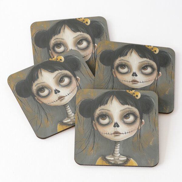 Item preview, Mustard & Ivory Skull Girl designed and sold by Retro Type.