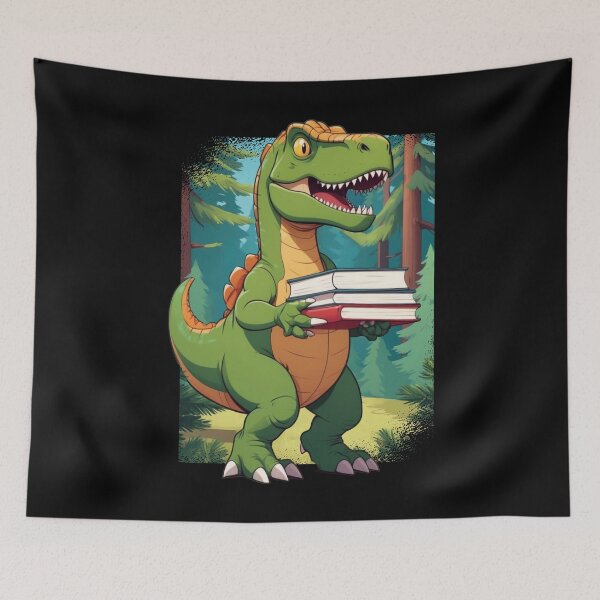 Item preview, Reading Dinosaur T Rex Dinosaur Lover Dino Book Gift Idea designed and sold by DrawHandArt.
