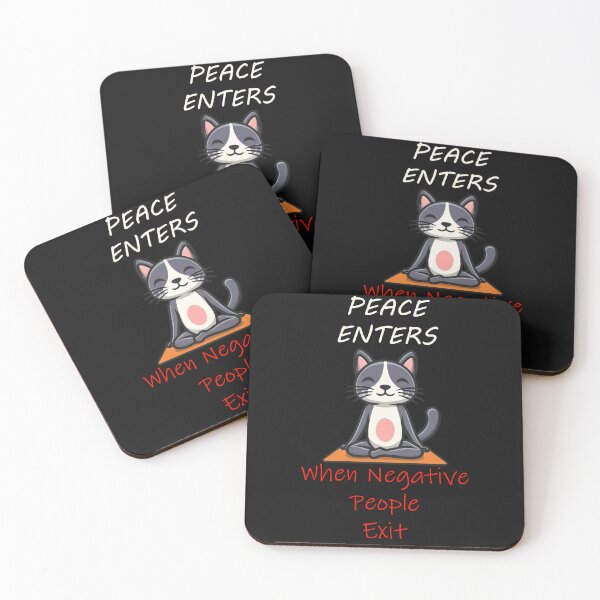 Item preview, Cat Yoga Meditating Peace Enters when Negative People Exit Inspirational designed and sold by tamdevo1.