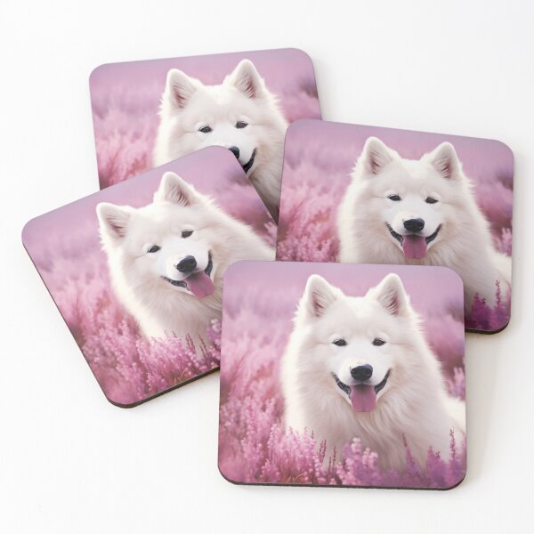 Item preview, Samoyed and heather designed and sold by PetsArt.