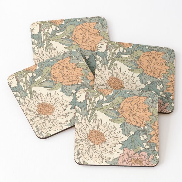 Item preview, Art Nouveau Floral - William Morris Flowers - Beige Pink  designed and sold by DreamersPlan.