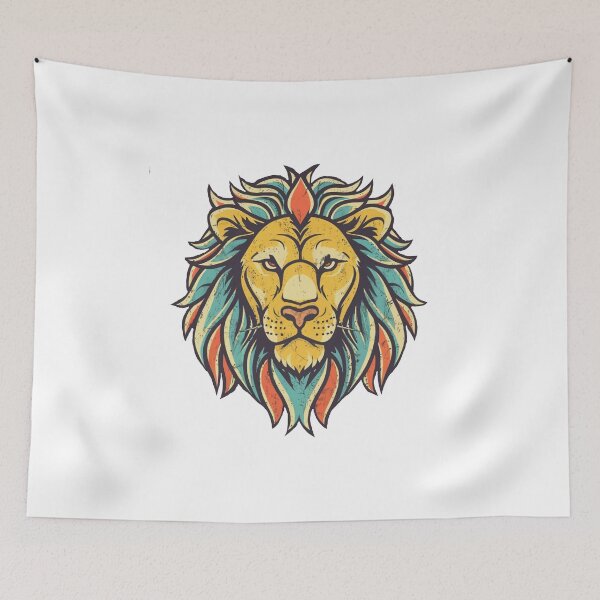 Item preview, Colorful lion head 1 designed and sold by hhh-art.