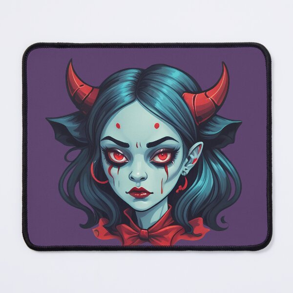 Item preview, Blue and Red Demon Girl Portrait designed and sold by MadnessEnvelope.