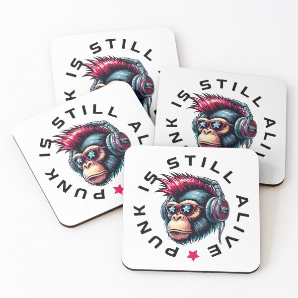 Item preview, Punk is still alive - monkey with headphones 2 designed and sold by netrok.