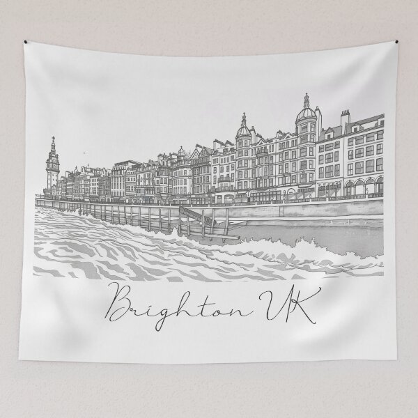 Item preview, Brighton UK Cityscape View Line art designed and sold by PrintsByVickson.