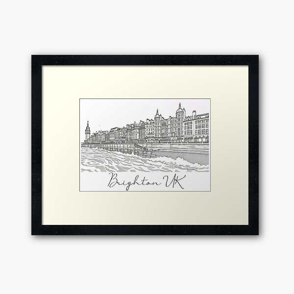 Item preview, Brighton UK Cityscape View Line art designed and sold by PrintsByVickson.