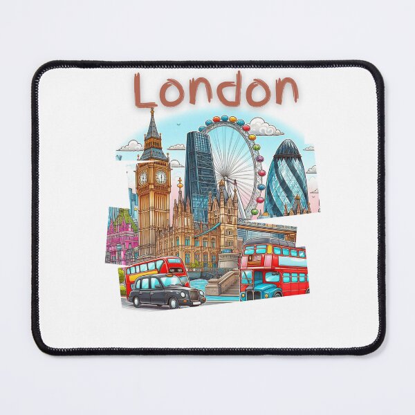 Item preview, London and London Eye  mixed cartoon style, double decker, Big Ben designed and sold by Coolparrotgirl.