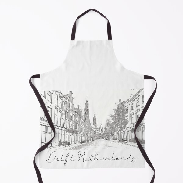 Item preview, Delft Netherlands Cityscape View Line art designed and sold by PrintsByVickson.