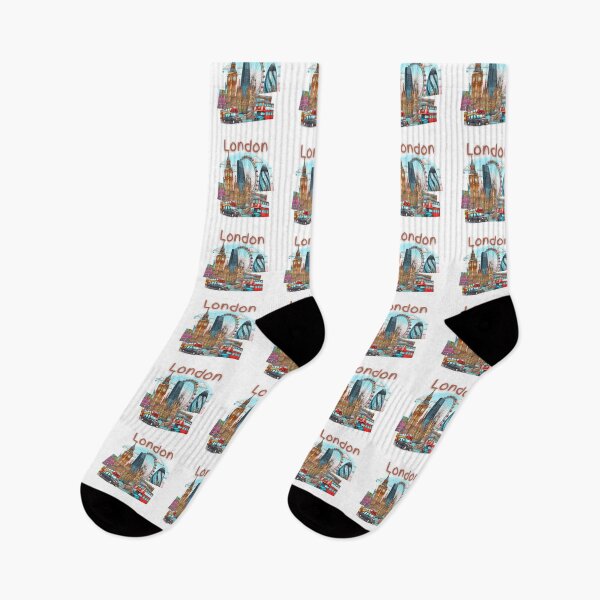 Item preview, London and London Eye  mixed cartoon style, double decker, Big Ben designed and sold by Coolparrotgirl.