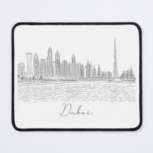 Item preview, Dubai Cityscape View Line art designed and sold by PrintsByVickson.