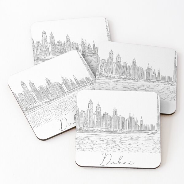 Item preview, Dubai Cityscape View Line art designed and sold by PrintsByVickson.