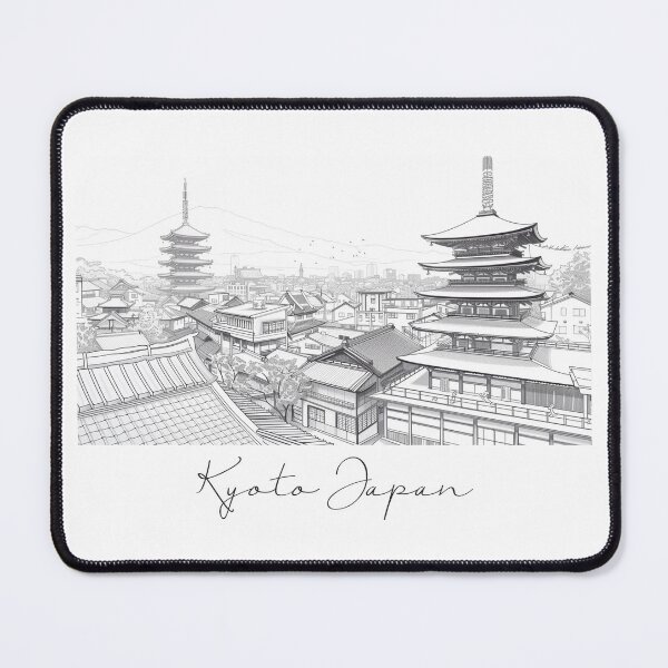 Item preview, Kyoto Japan Cityscape View Line art designed and sold by PrintsByVickson.