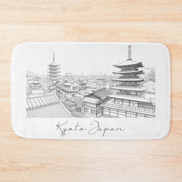 Item preview, Kyoto Japan Cityscape View Line art designed and sold by PrintsByVickson.