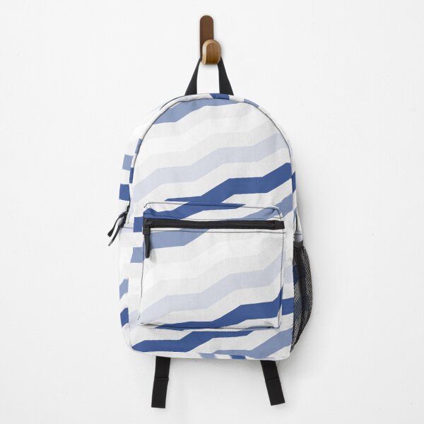 Item preview, White & Blue Parallel Chevron Jagged Stripes Consistent Collage designed and sold by Alchemy-A-La-G.