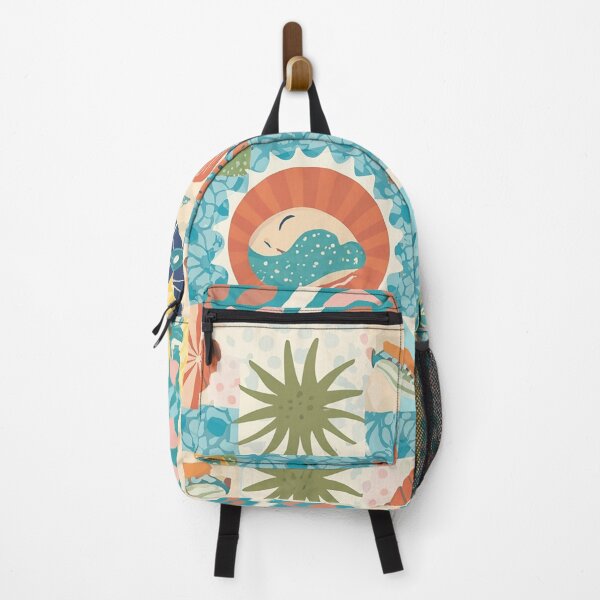 Item preview, Beach Theme Quilt-Like Pattern with Symbols and Geometrics Forms designed and sold by Loving Nature Gifts.