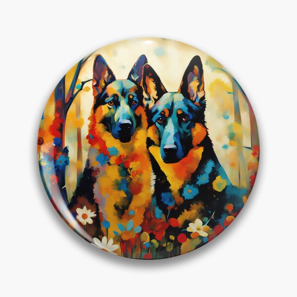 Item preview, A pair of German Shepherd dogs in a fantastic forest. designed and sold by Natalia-Vlad.