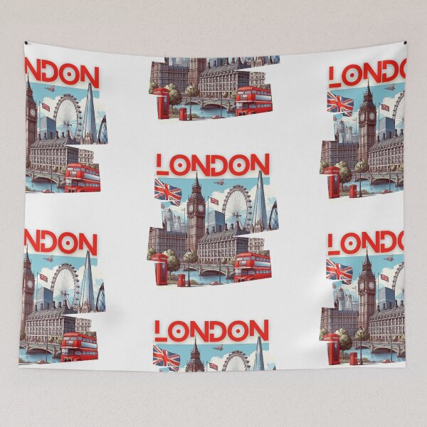 Item preview, London Big Ben, phone, postbox, red bus doubledecker London eye, The Shard designed and sold by Coolparrotgirl.