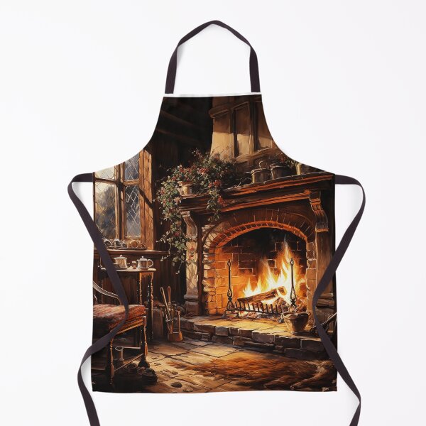 Item preview, Ember Comfort - A Cozy Living Room By The Fireplace - Watercolor Art - Landscape Art designed and sold by CastleBySea.
